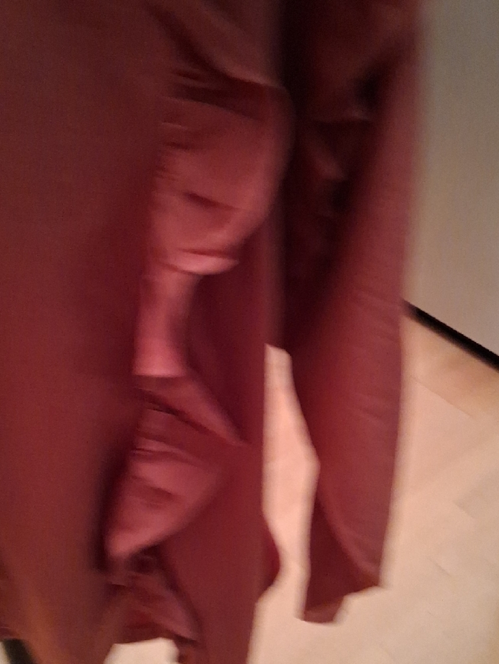 Ruffle-Front Sweatshirt in Rust - Picture 5 of 10